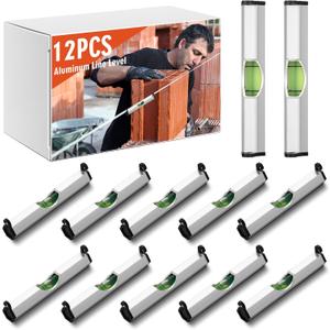 Kingdder 12 Pcs Aluminum String Line Level, 3 in Hanging Bubble String Line Level, Mini Leveler Levels Measuring Layout Tools for Building Trades, Engineering, Camping, and Other Equipment Measure