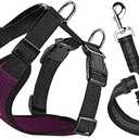 SlowTon Dog Seat Belt Harness for Car, Dog Car Harness Adjustable Mesh Breathable & Dog Seatbelt Safety Tether with Elastic Bungee for Small Medium Large Pets(Burgundy, Single Clip, S)