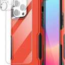 3 x AICase for iPhone 15 Pro Case with Glass Screen Protector+Camera Lens,Heavy Duty Drop Protection Full Body Rugged Shockproof Military Protective Tough Durable Cover iPhone 15 Pro 6.1"_6
