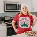 JINTING Plus Size Christmas Shirts for Women Christmas Tree Graphic Tees Xmas Holiday Short Sleeve T-Shirt Top Dark-Red 3X-Large (Red, XXXL)