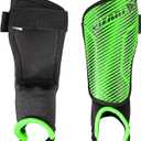 Vizari Matera Soccer Shin Guards with Adjustable Straps for Adult & Kids - Green/Black, XXS, Lightweight & Durable Football Shin Pads with Ankle Protection
