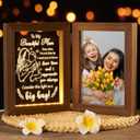 Tiblue Mother's Day Gift from Daughter Son, Mother Daughter Picture Frame & Acrylic Plaque with Night Light, Mother-in-Law Gifts from Daughter-in-Law New Mom Gifts for Women