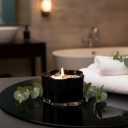 12.5oz White Tea & Lotus Flower-Shaped Scented Candle with Shimmering Crystals, Elegant Candles Birtheday Gifts, Valentines Day for Her, Bestie Gifts, 45 Hour Burn Time