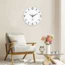 XFM Large Minimalist Wall Clocks Battery Operated 24 Inch White