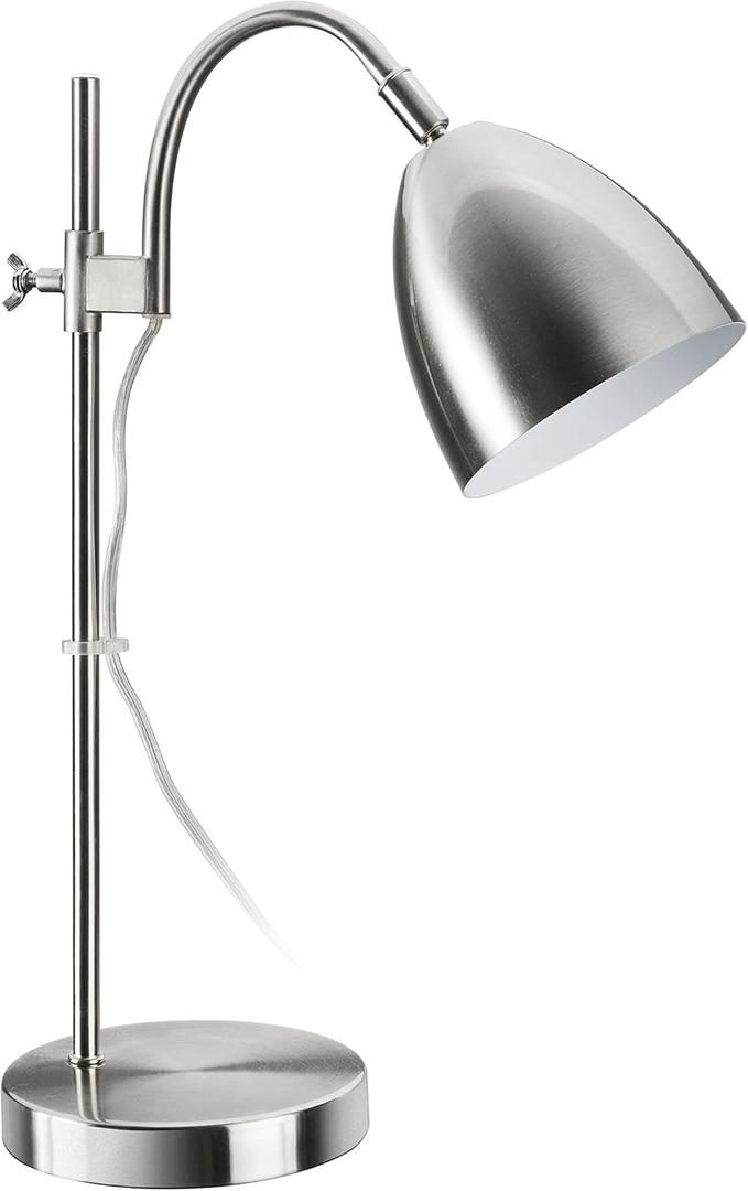 Aspen Creative 40240-09-1, Table Lamp Satin Nickel Finish, Size: 11-7/8" L x 6" W x 20-1/8" H, E26 Socket, Bulb Not Included