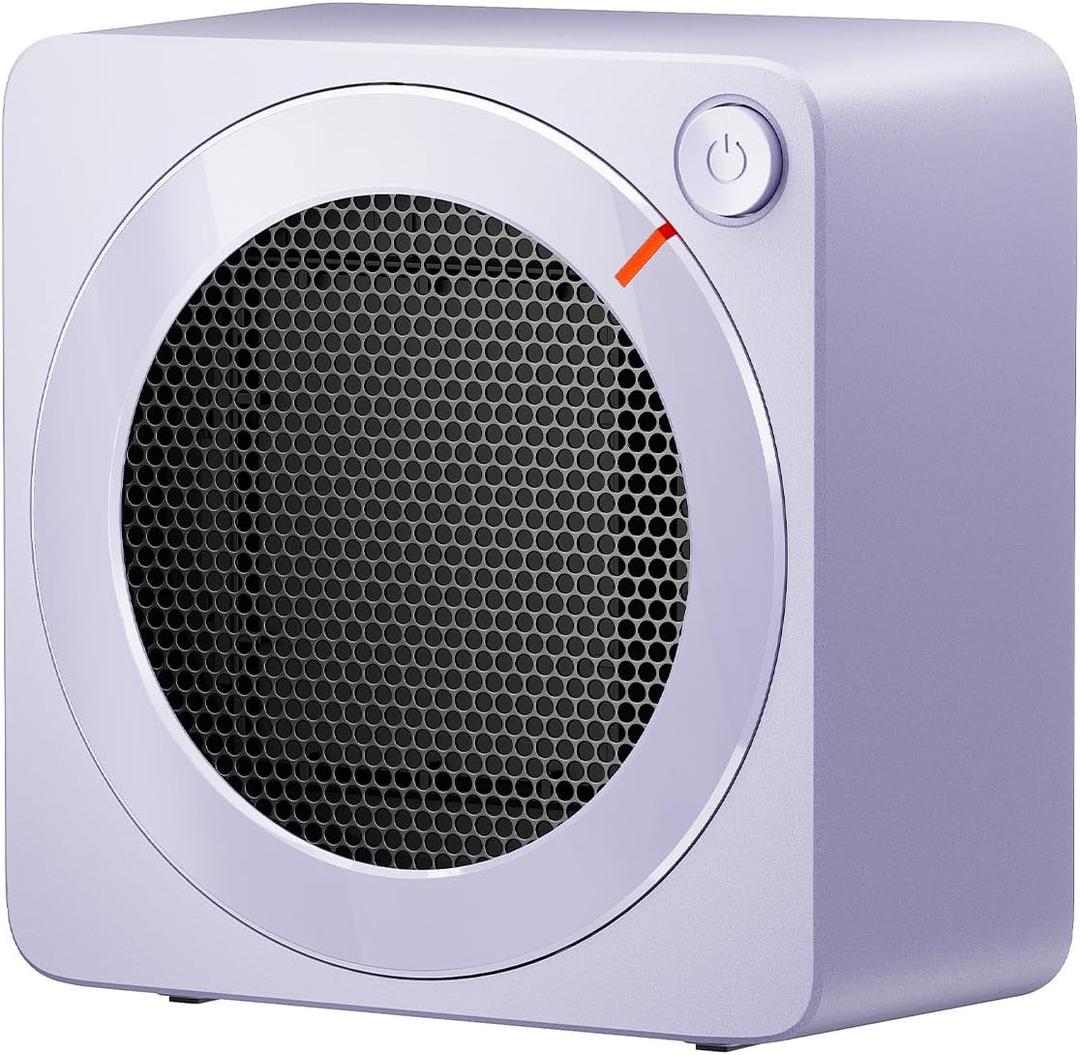 Gaiatop Mini Space Heater, Lightweight PTC Ceramic Fast Heating 500W Energy Efficient for Indoor Use, Overheating & 45 Tip-Over Protection, Portable Desk Electric Heaters for Office Home Purple