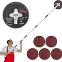 9" Hand Drywall Sander, 48 Inch Extension Pole Sander - 9 Inch Radial Wall Sanders for Painting Prep, Round Hand Sanding Head for Wall & Ceilings