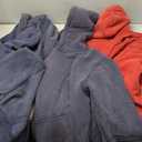 FAIABLE 3 Pack Acid Wash Hoodie Oversized Vintage Hoodie Unisex Heavyweight Hoodie Distress Hoodies for Men Women Couples 2 Blue Hoodies L and S, 1 Red L