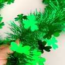 33FT Glitter St.Patrick's Day Tinsel Garland Decorations Green Shamrock Clover Metallic Twist Garland for St Patricks Day Irish Festival Party Tree Mantle Office Parade Floats Ornaments