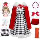 stepsin Cindy Loo Costume Kids Girls Christmas Costume Cindy Dress Cape Wig Halloween Cosplay Costume Accessories 130