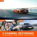 VANTRUE N4 3 Channel Dash Cam, 4K+1080P Dual Channel, 1440P+1440P+1080P Front Inside Rear Three Way Triple Car Dash Camera, IR Night Vision, Capacitor, 24 Hours Parking Mode