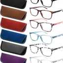 6 Pack Reading Glasses for Women Men, Spring Hinge Eyeglasses Blue Light Blocking Anti Eyestrain Computer Readers (6 Mix C0)