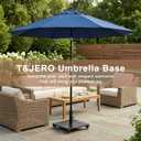 T&Jero 40 lb Heavy Duty Square Steel Plate Patio Market Table Umbrella Base Stand Weight with Wheels for Outdoor, Black