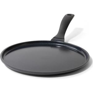 Alva Ceramic Nonstick Crepe Pan, 11 Inch Flat Griddle Pan for Crepes, Pancakes, Eggs & Tortillas, PFAS-Free Aluminum Frying Pan, Induction Compatible, Black