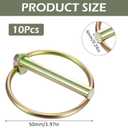 MBAIYO 10Pcs Heavy Duty Lynch Pin Assortment Kit with Ring, 1/4 Inch Pin Locks Round Carbon Steel Linch Pins Trailer Coupler Pins for Trailers Farm Tractors Trucks Lawn Mowers And Industrial Equipment