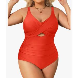Daci Plus Size One Piece Swimsuits - Tummy Control Bathing Suit for Women Cutout Swimwear,20W