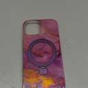 Compatible with iPhone 14 Pro Max Case Marble Pattern with Magnetic Ring Stand [Compatible with Mag-Safe] TPU Protective Phone Case for iPhone 14 Pro Max 6.7", Marble Purple