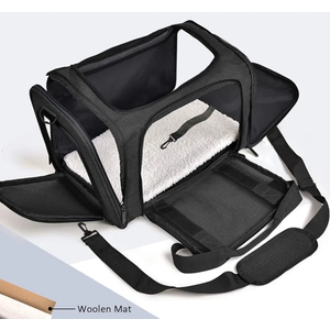 Cat Carriers Dog Carrier Pet Carrier for Small / Medium Cats Dogs Puppies (Up To 15lbs), TSA Airline Approved Small Dog Carrier Soft Sided, Collapsible Waterproof Travel Puppy Carrier -Black