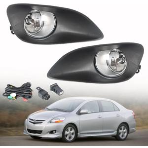 2-Pack Fog Light Assembly with Bulbs Switch and Wiring Kit Replacement for Yaris Sedan 2007-2011