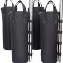160 LBS Extra Large Sand Bags for Canopy Legs (Without Sand), Zipper Top Sandbags for Weight Set of 4 (Black)