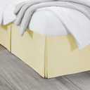 Nestl Vanilla Yellow Bed Skirt Queen Size - Queen Bed Skirt 14 Inch Drop - Brushed Microfiber Bed Skirts - Hotel Quality Pleated Bed Skirt - Shrinkage & Fade Resistant