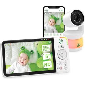 LeapFrog LF925HD Baby Monitor with Camera and Audio,1080p WiFi Remote Access Baby Monitor, 360 Pan & Tilt Camera, 8X Zoom, 5 720p HD Display, Color Night Light &Vision, Two-Way Talk
