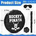 Jenaai 4 Pcs Hockey Party Favors Include 16" Hockey Piata Bat Blindfold Piata Stick and Confetti Bag for Hockey Theme Birthday Party Sports Party Reward Victory Celebration