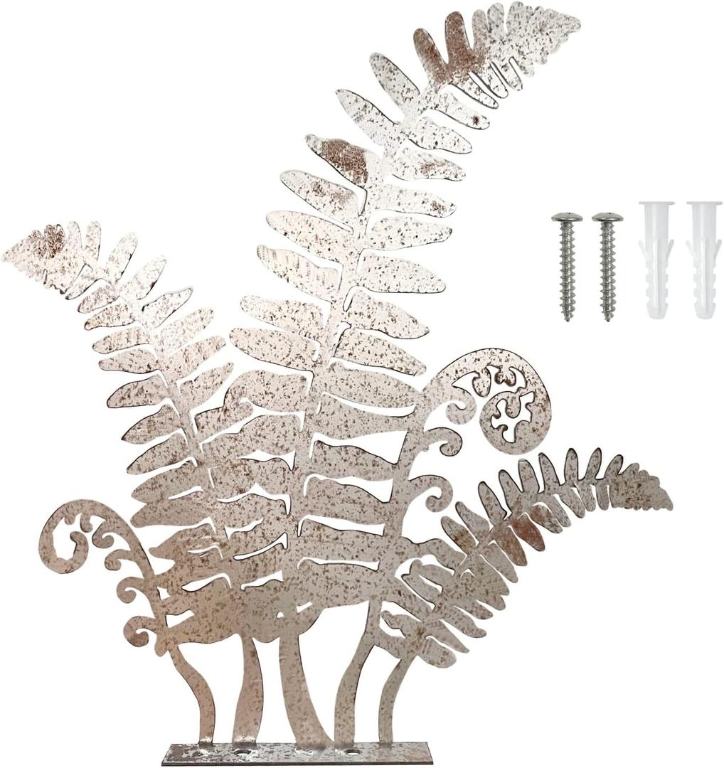 Rustic Metal Fern Leaf Sculpture, Rusty Art Flower Garden Landscape Garden Decor Gift Rustic Yard Ornament Garden Art Yard Art Sculpture Gift