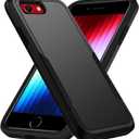 iPhone SE 2020/2022 Case, Heavy Duty Shockproof Protection, 4.7-inch Wireless Charging Compatible - Black