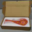 Elegant Ceramic Spoon Rest for Kitchen Counter & Stove Top - Large Spoon Holder, Farmhouse Utensil Rest, Heat-Resistant and Modern Design (Black-Red)