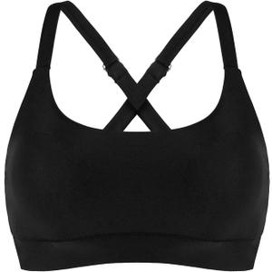 Womens Supportive Scoop Neck Sporty Swimsuit Cross Spaghetti Strap Bathing Suit Bikini Top (X-Large, Black)