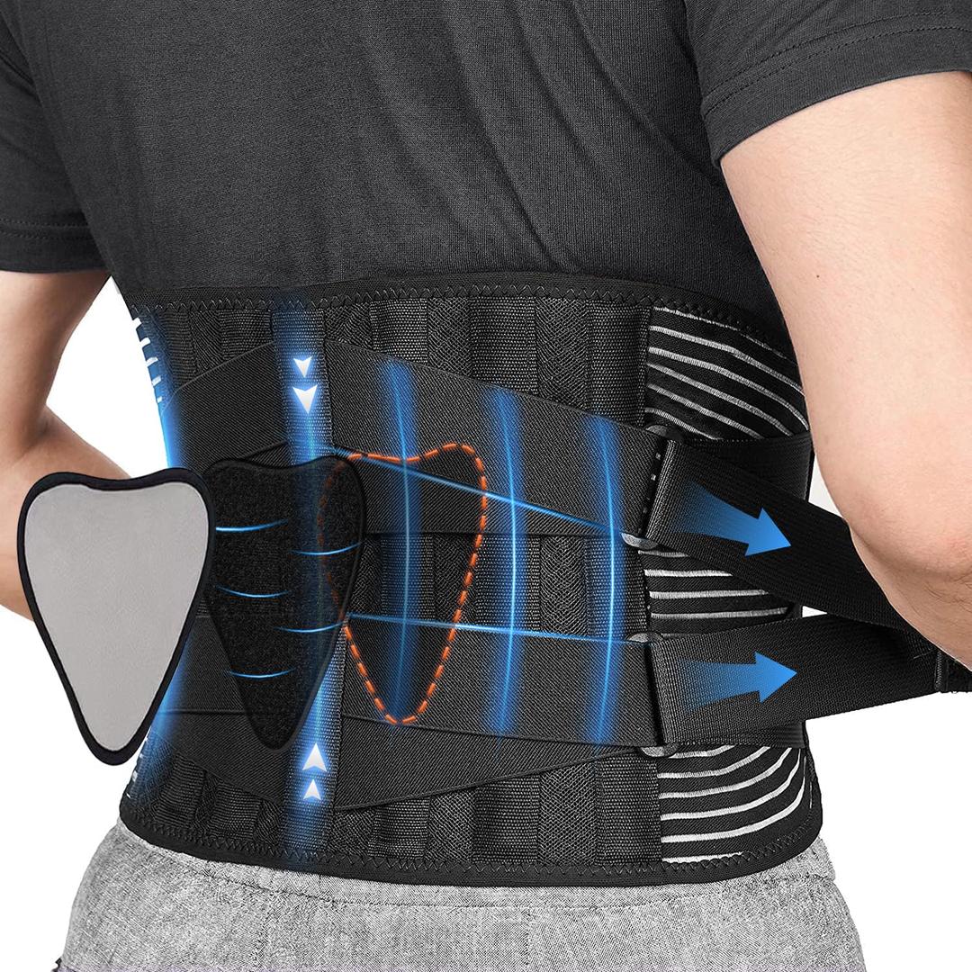 Back Braces for Lower Back Pain Relief with 7 Stays, Breathable Back Support Belt for Men/Women for work,Anti-skid lumbar support belt with 16-hole Mesh for sciatica(XXL) (XX-Large)
