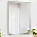 AAZZKANG Metal Framed Mirror Rectangle Wall Mounted Mirrors Decorative Modern for Bedroom Bathroom Living Room Entryway Hanging Vertically or Horizontally