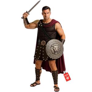 Morph Roman Gladiator Costume for Men, Knight Costume Men, Spartan Warrior Costumes, Mens Spartan Costumes (XX-Large, Brown)