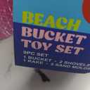3x Beach Bucket Toy Set 9pc Set 1 Bucket 2 Shovels 1 Rake 5 Sand Molds, Pink 