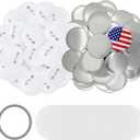 100 Sets 75mm Button Maker Supplies, 3 Inch Button Supplies Blank Badge Parts Includes Metal Covers, Plastic Backs& Clear Film, Compatible with Button Maker/Pin Press Machine