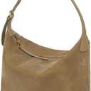 Medium Suede Hobo Bags for Women 10.6 Inch, Matte Faux Leather Shoulder Bag with Adjustable Strap, Slouchy Crossbody Purse