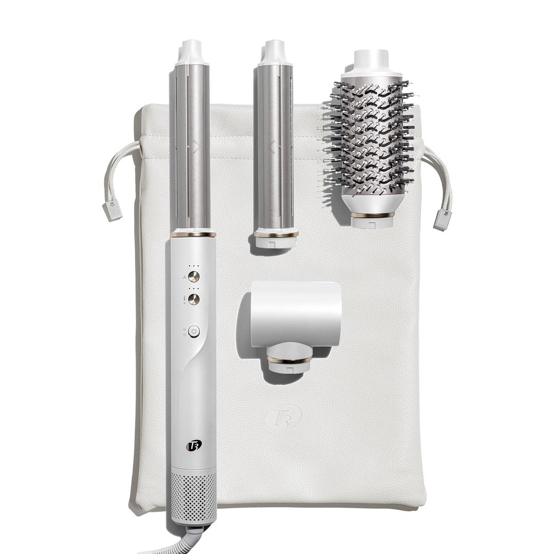 Aire 360 Ceramic Dual Voltage Air Styler Blowout Kit with Curling Attachments, Oval Brush & Drying Concentrator | Fast, Healthy Blowouts and Long-Lasting Curls | for All Hair Types