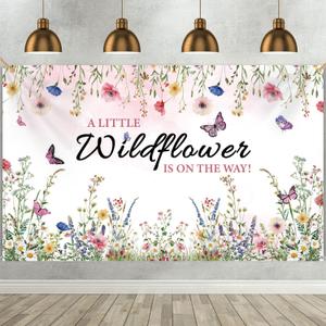 Pink Baby Shower Backdrop Decorations, Pink Baby Shower Photography Background Banner Photo Booth Prop Newborn Party Decorations 70.8 X 43.3 Inch