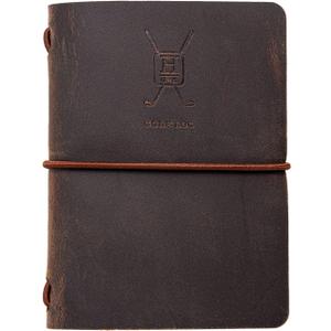 Handy Picks Leather Golf Log Book, Handmade n Refillable, Golf Log n Yardage Book Included