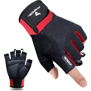 ATERCEL Workout Gloves for Men and Women, Exercise Gloves for Weight Lifting, Cycling, Gym, Training, Breathable and Snug fit (Black, M)
