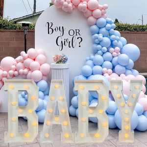 ZUOVAOV 2.4FT Baby Shower Decoration for Girls And Boys, OH BABY Sign Letter Gender Reveal Decorative Baby Set Letter Marquee Lights up Letter Set, white