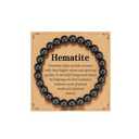 Gnamy Hematite Bracelet for Women, Healing Crystal Bracelet for Spiritual Healing Positive Energy Stress Relief, Natural Stone Stretch Beaded Bracelets Jewelry Birthday Gifts for Daughter Friends Girlfriend Her