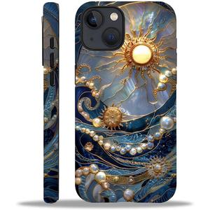 ZHEGAILIAN Case for iPhone 13 iPhone 14,The Sun Shines On The Waves for 2 in 1 Hard Shell + Soft Silicone,Shockproof Bumper Drop Protective Case