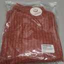 AUXDIO Women's Ribbed Knit Mock Neck Bodycon Mini Sweater Dress (Red, M)