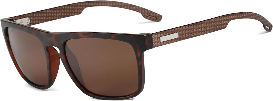 ZENOTTIC Polarized Sunglasses Men Square: Unbreakable TR90 Frame Carbon Fiber Temple UV400 Protection Sun Glasses for Driving (Tortoise Frame Brown Lens) ZENOTTIC Polarized Sunglasses Men Square: Unbreakable TR90 Frame Carbon Fiber Temple UV400 Protection Sun Glasses for Driving (Tortoise Frame Brown Lens)