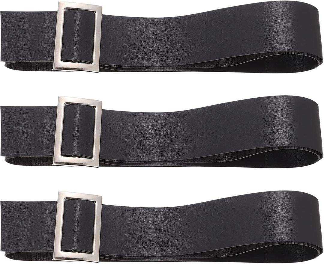 Leather Santa Costume Belt High Waist Metal Buckle Christmas Cosplay Costume Accessories for Holiday Party 3pcs