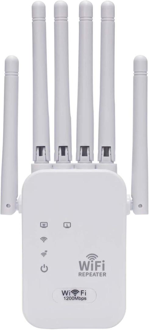 WiFi Range Extender & Signal Booster  Dual Band Wireless Repeater with Ethernet Port, Extends Coverage Up to 1200 Sq Ft, Fast Setup for Home & Office