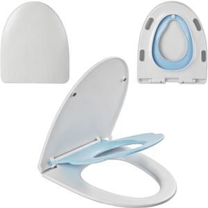 2-in-1 Toilet Seat, V-Shape Soft Close with Toddler Seat