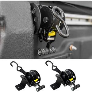 Retractable Ratchet Straps Compatible with 2022-2025 Ford Maverick Retracting Straps Auto Retract Securing Strap Tie Down System 2PCS for 2024 Maverick Accessories